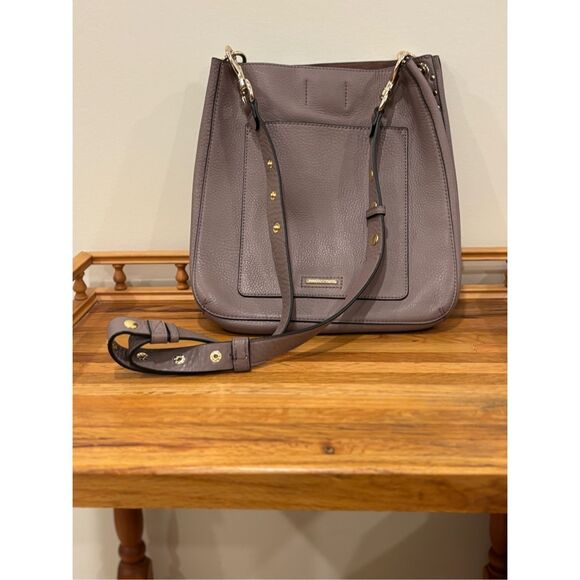 Rebecca Minkoff Women's Mauve Pebble Leather Darren Shoulder Bag - Picture 3 of 9